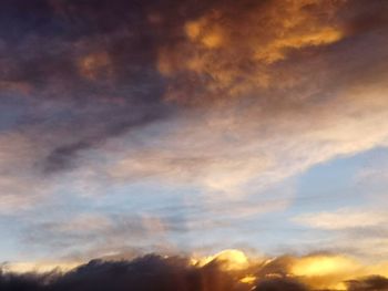 Low angle view of sky during sunset