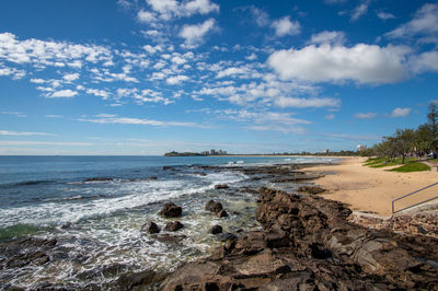 Scenic view of beach against sky