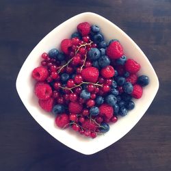 Close-up of strawberries in bowl