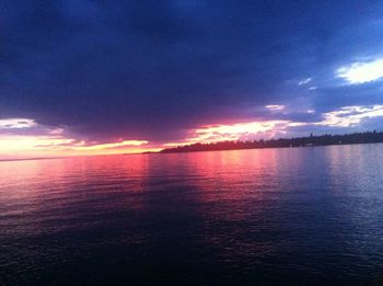 Scenic view of sea at sunset