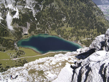 Scenic view of waterfall