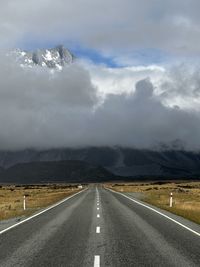 High angle view of road against sky
