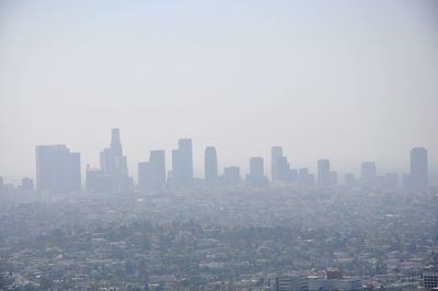 Cityscape against clear sky