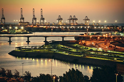 Cranes at commercial dock