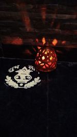 Close-up of illuminated lamp