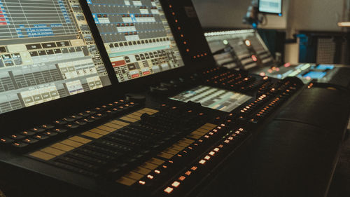 High angle view of computer keyboard