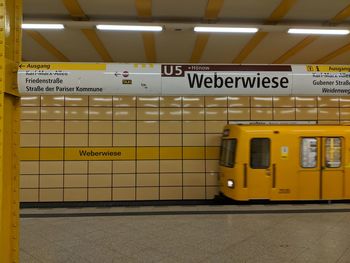 Information sign on subway station