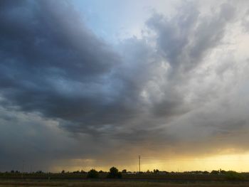 Scenic view of landscape against cloudy sky