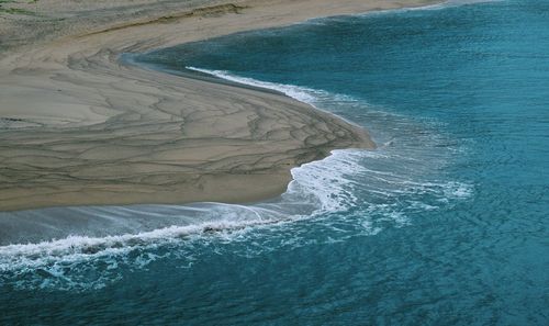 High angle view of sea shore