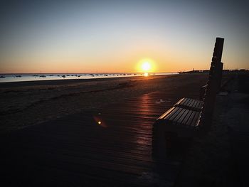 Scenic view of sea at sunset