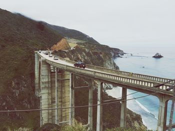 View of built structure in water