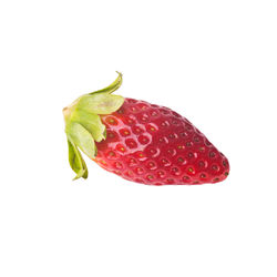 Close-up of strawberry against white background