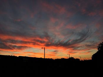 Silhouette of landscape against dramatic sky