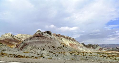 Scenic view of rocky mountains against sky