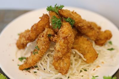 Close-up of meal served in plate