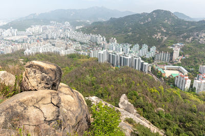 High angle view of townscape