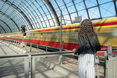 Low angle view of train at railroad station