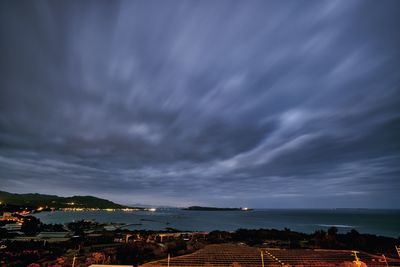 Storm clouds over city