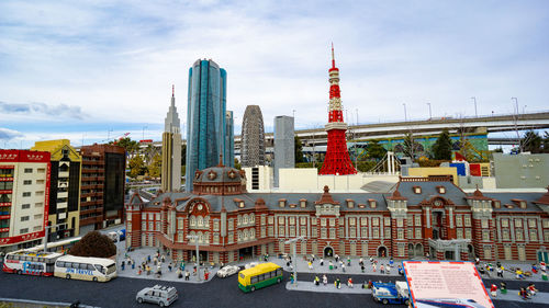Modern buildings in city against sky