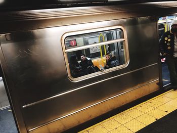 Train at railroad station platform