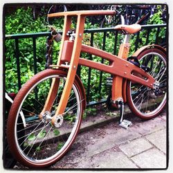 Bicycle parked at roadside