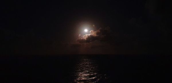 Scenic view of sea against sky at night