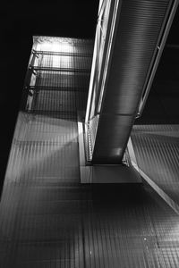 Low angle view of illuminated staircase in building