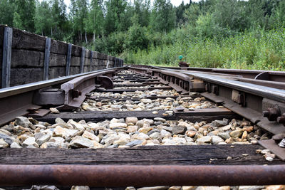 Surface level of railroad track