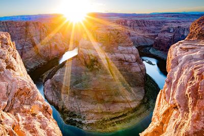 Rock formations at sunset