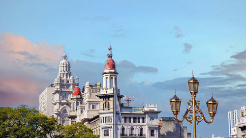 Low angle view of buildings against sky