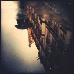 View of buildings in water