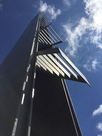 Low angle view of building against cloudy sky