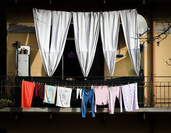 Clothes drying on clothesline