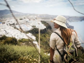 Woman looking at mountain