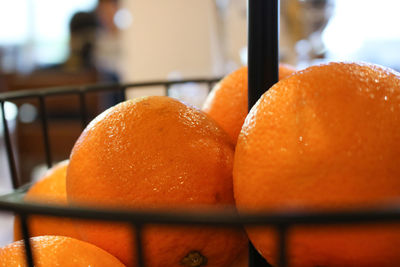 Close-up of orange slices on table