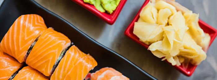 Close-up of food on table