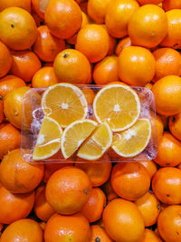 Full frame shot of oranges in market