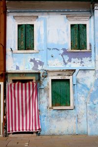 Closed door of old building