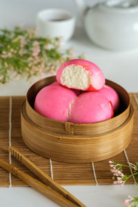 Close-up of food on table