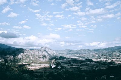 High angle view of landscape against sky