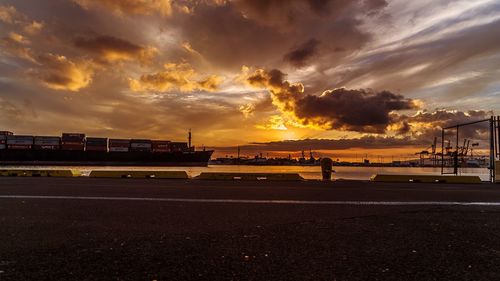 Scenic view of dramatic sky during sunset