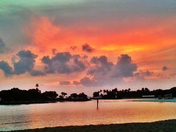 Scenic view of sea at sunset