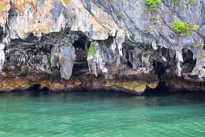 Rock formations in sea