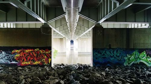 Interior of illuminated building