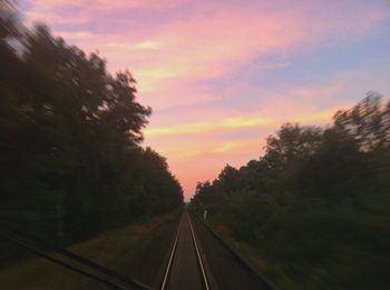 Railroad track at sunset