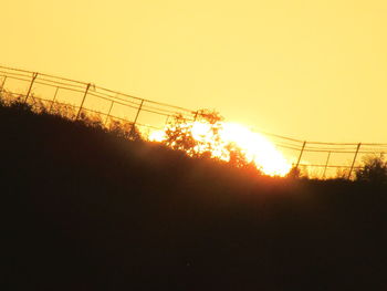 Silhouette plants and trees against sky during sunset