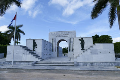 Low angle view of historical building against sky