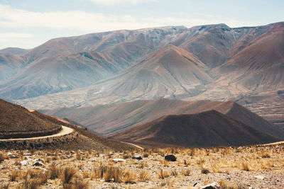 Scenic view of rocky mountains against sky