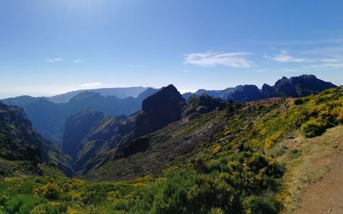 Scenic view of mountains against sky