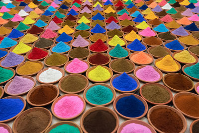 Full frame shot of multi colored market stall